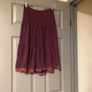 Vintage Purple Tiered Skirt Fairy Pirate WhimsyGoth Boho Rag Size Medium